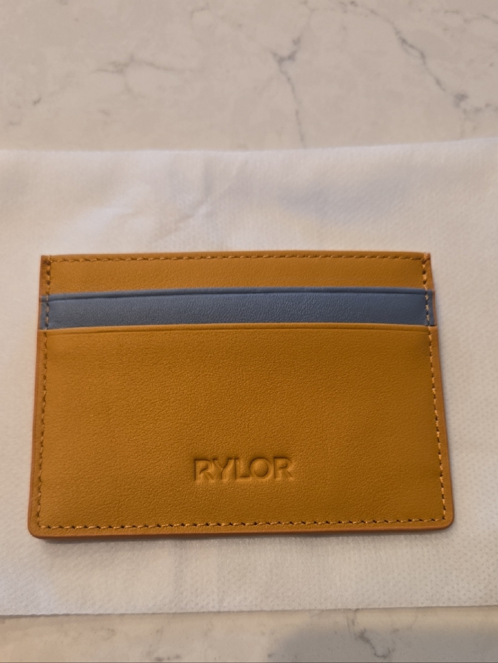 Rylor Mustard Yellow & Slate Blue Leather Card Holder